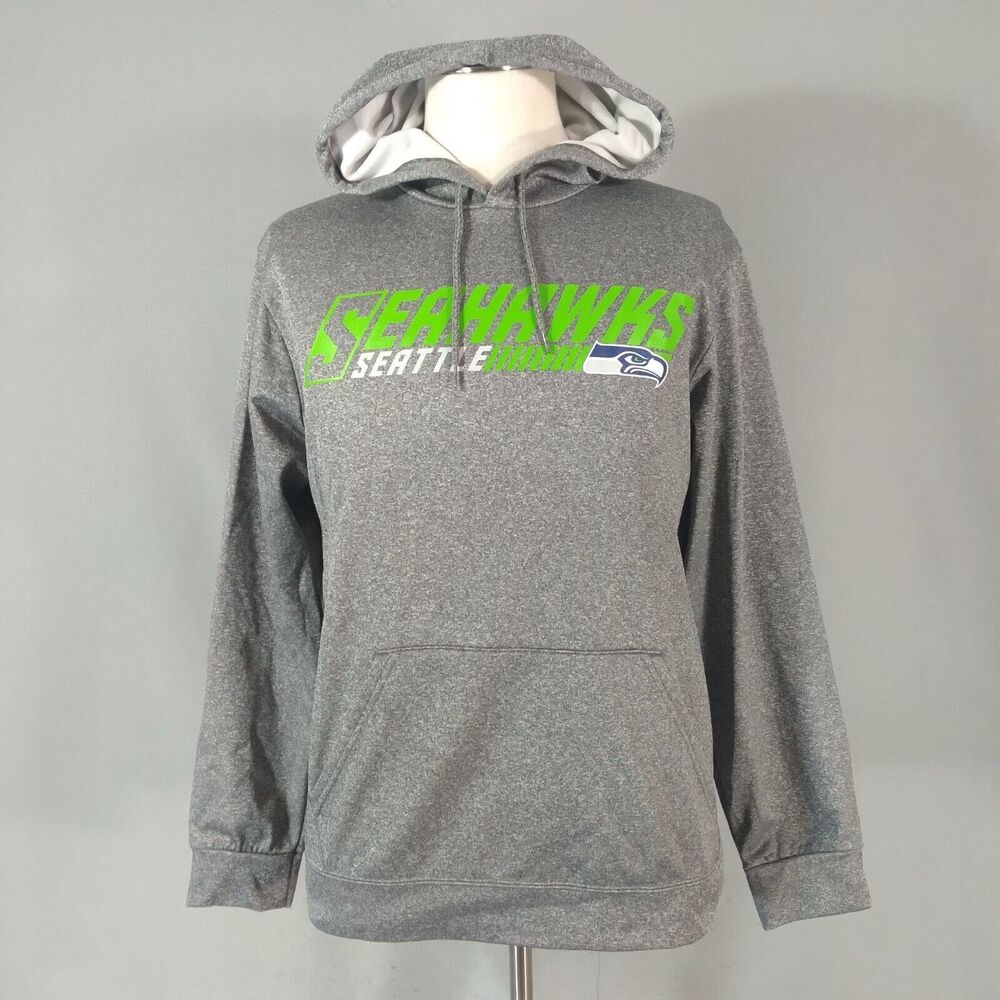 Seattle Seahawks hoodie sweater sweatshirt men's medium gray pullover fleece